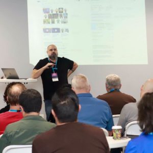William Bay leading an SEO talk at WordCamp Riverside 2018.